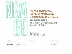 Leonard Roe membership card 1969